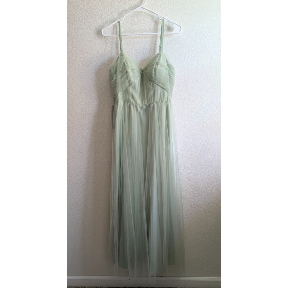 Azazie Teagan Dusty Sage A-Line Sweetheart Neckline Tulle Dress A10 Bridesmaids